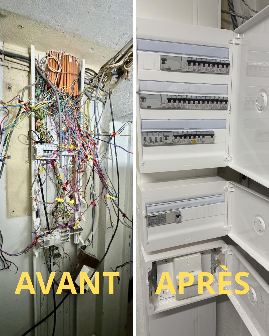 Rénovation d'un tableau électrique : avant / après par PROTECH ELEC